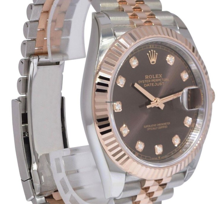 Rolex Datejust 41 Nos Rolex Datejust 41 18k Rose Gold Steel Chocolate Diamond Watch 24 126331