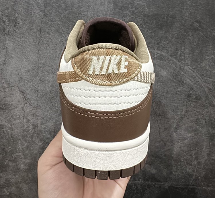 220 Nk Dunk Low Brown Plaid White And Brown Splicing S23a