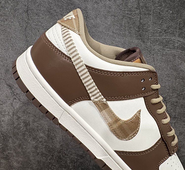 220 Nk Dunk Low Brown Plaid White And Brown Splicing S23a