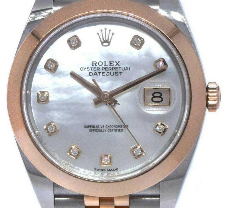 Rolex Datejust 41 Nos Rolex Datejust 41 Steel 18k Rg Mop Diamond Dial Watch 21 126301