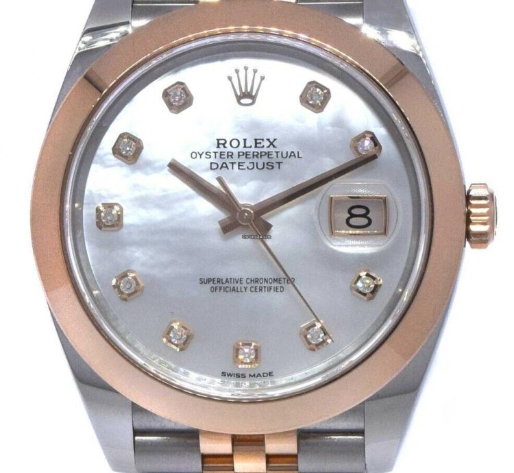 Rolex Datejust 41 Nos Rolex Datejust 41 Steel 18k Rg Mop Diamond Dial Watch 21 126301
