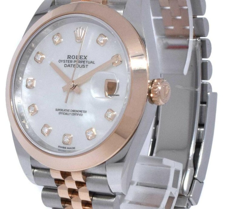 Rolex Datejust 41 Nos Rolex Datejust 41 Steel 18k Rg Mop Diamond Dial Watch 21 126301