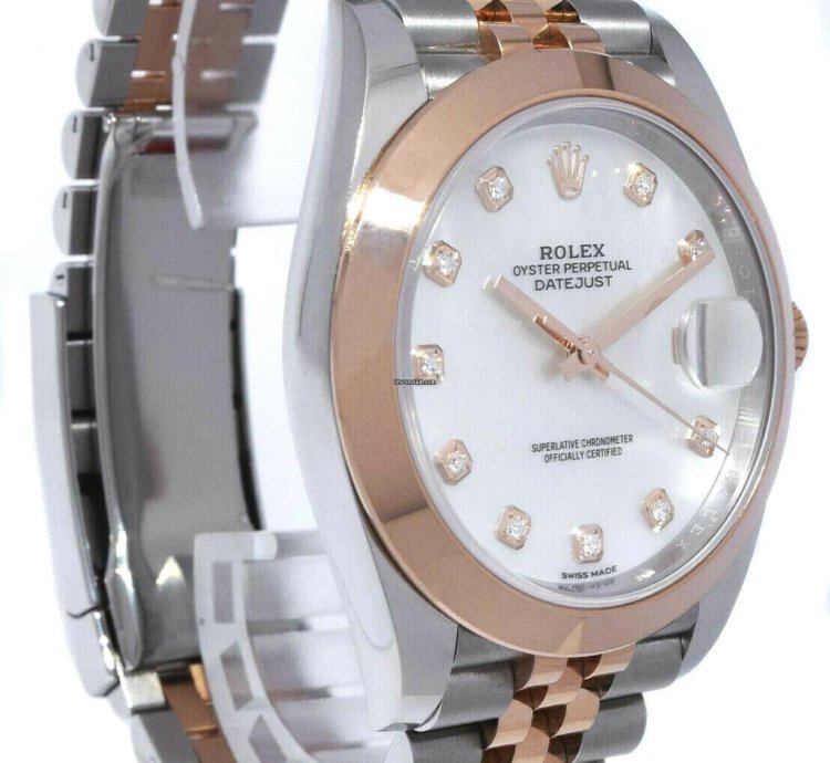 Rolex Datejust 41 Nos Rolex Datejust 41 Steel 18k Rg Mop Diamond Dial Watch 21 126301