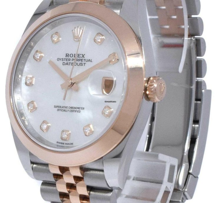 Rolex Datejust 41 Nos Rolex Datejust 41 Steel 18k Rg Mop Diamond Dial Watch 21 126301