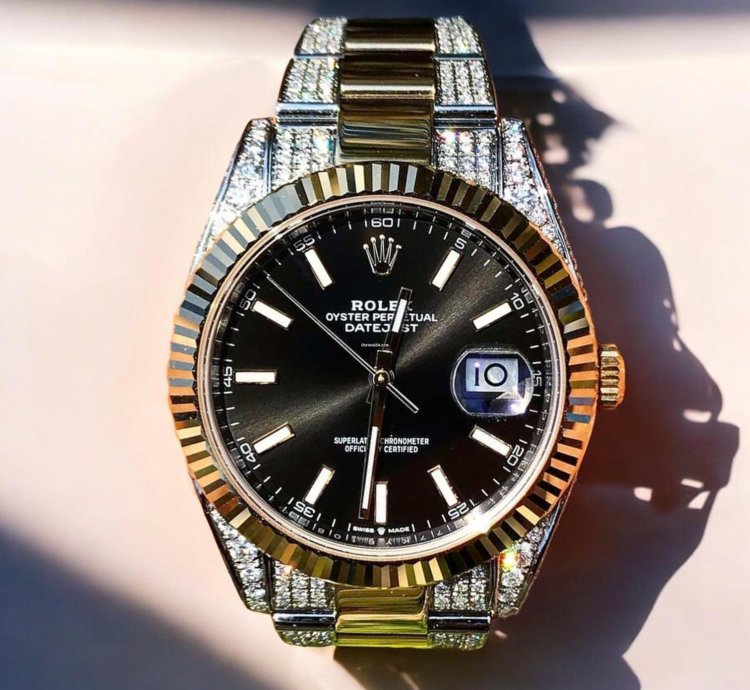Rolex Datejust 41 Oyster Black Dial Custom Diamond-set - Iced Out
