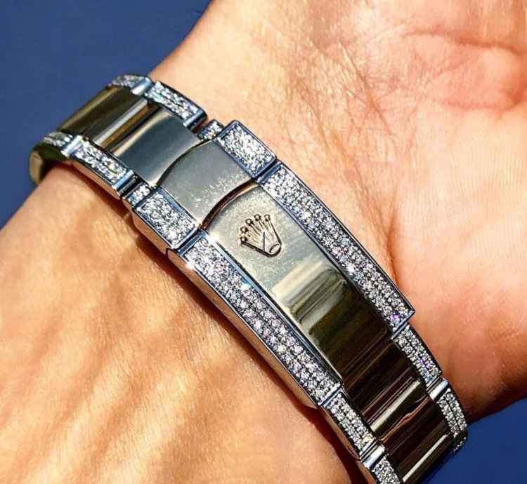 Rolex Datejust 41 Oyster Black Index Dial Custom Diamond-set - Iced Out