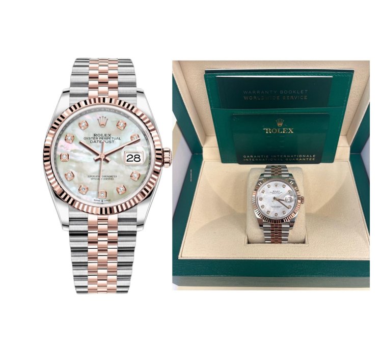 Rolex Datejust 41 Steel Rose Gold Fluted Bezel Mother Of Pearl Dial Jubilee 126331