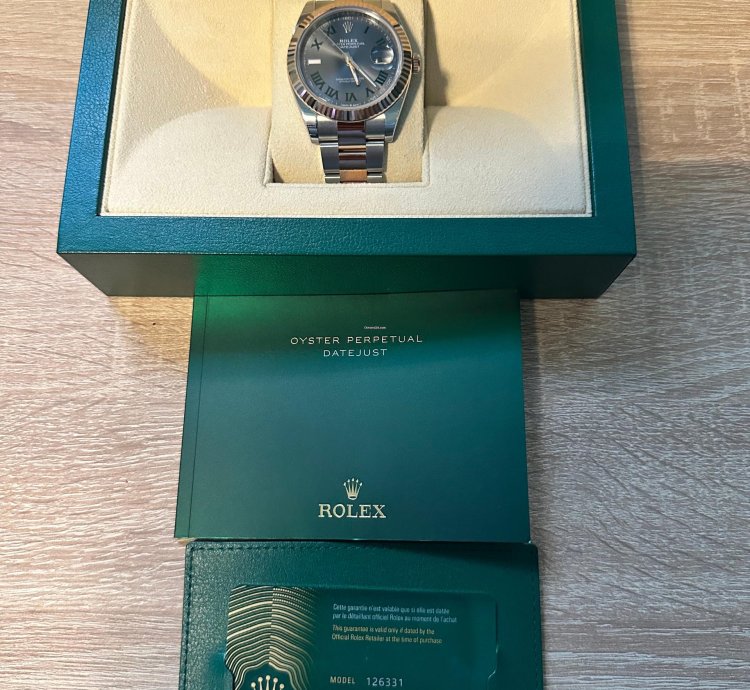 Rolex Datejust 41 Wimbledon 41 Bracelet Oyster Rosegold Full Stickers