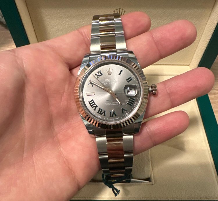 Rolex Datejust 41 Wimbledon 41 Bracelet Oyster Rosegold Full Stickers