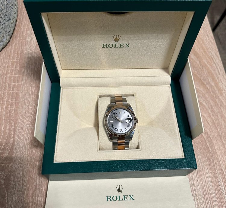 Rolex Datejust 41 Wimbledon 41 Bracelet Oyster Rosegold Full Stickers
