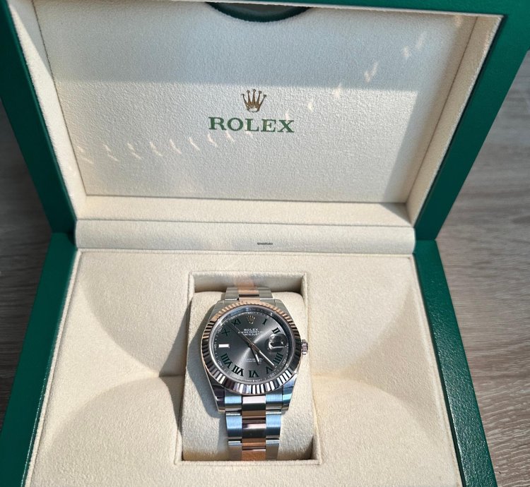 Rolex Datejust 41 Wimbledon 41 Bracelet Oyster Rosegold Full Stickers