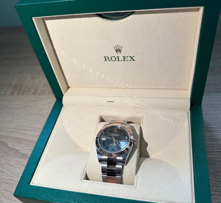 Rolex Datejust 41 Wimbledon 41 Bracelet Oyster Rosegold Full Stickers