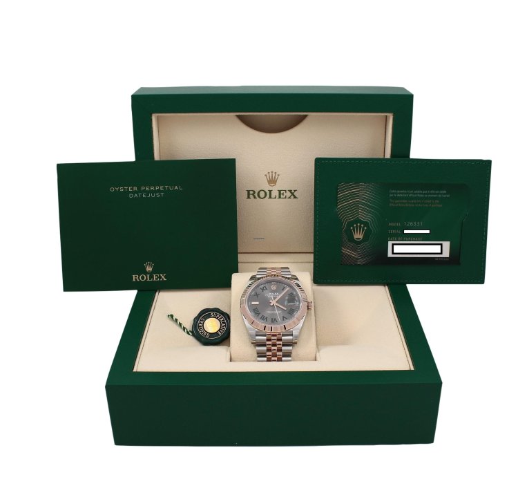 Rolex Datejust 41 Wimbledon Full Set Rose Gold 2023