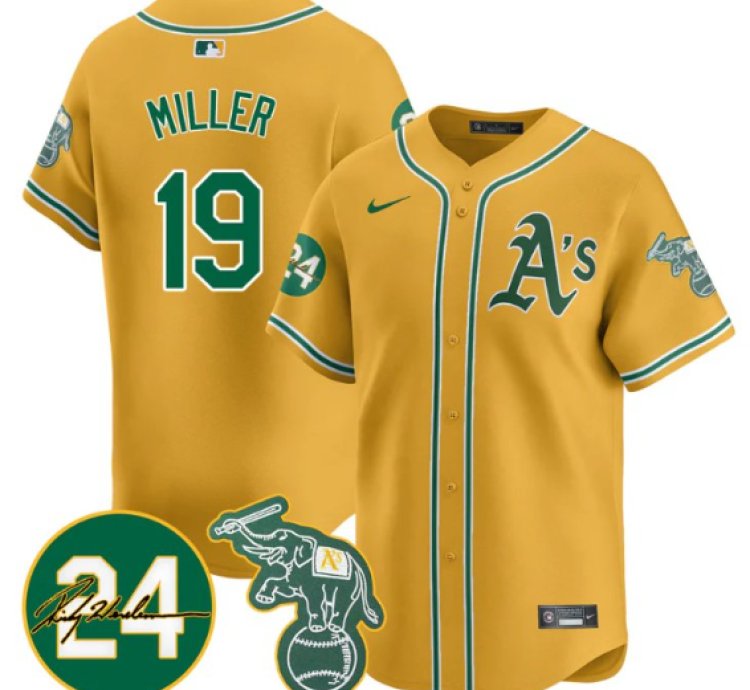 Mason Miller Jersey 19 Oakland Athletics 2025 Rickey Henderson Memorial Stitched Yellow