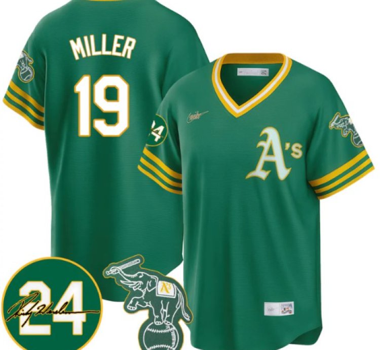 Mason Miller Jersey 19 Oakland Athletics 2025 Rickey Henderson Memorial Stitched Throwback