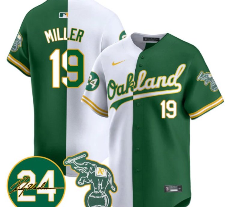 Mason Miller Jersey 19 Oakland Athletics 2025 Rickey Henderson Memorial Stitched Split
