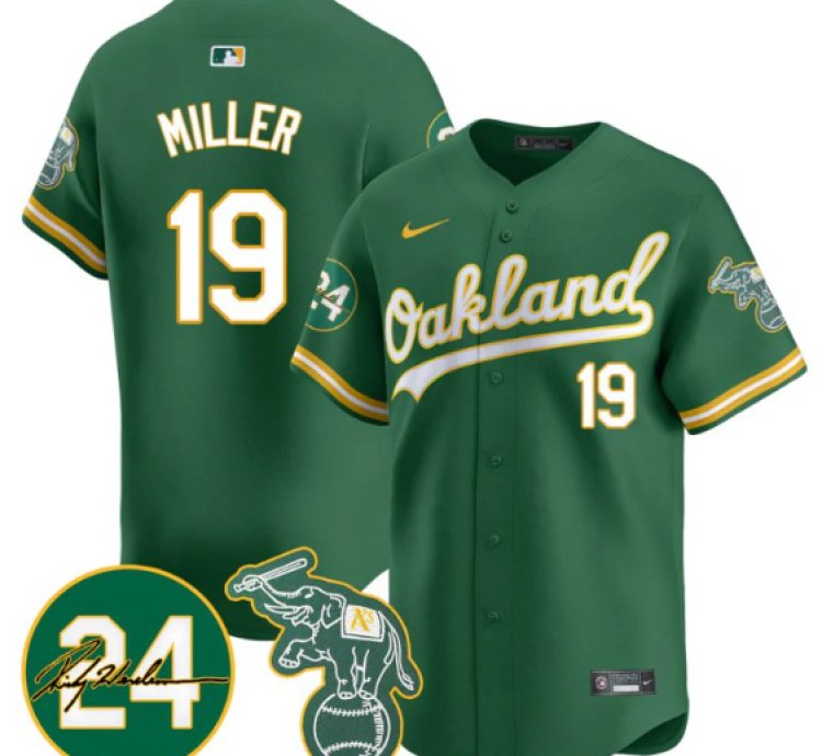 Mason Miller Jersey 19 Oakland Athletics 2025 Rickey Henderson Memorial Stitched Green