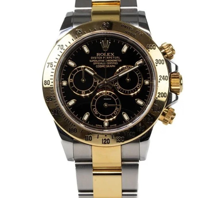 Rolex Daytona 40mm Stainless Steel 18ct Yellow Gold Oyster Full Set