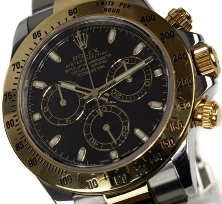 Rolex Daytona 40mm Stainless Steel 18ct Yellow Gold Oyster Full Set