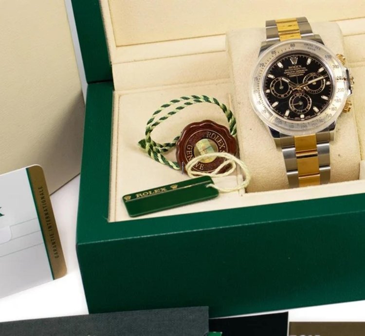 Rolex Daytona 40mm Stainless Steel 18ct Yellow Gold Oyster Full Set