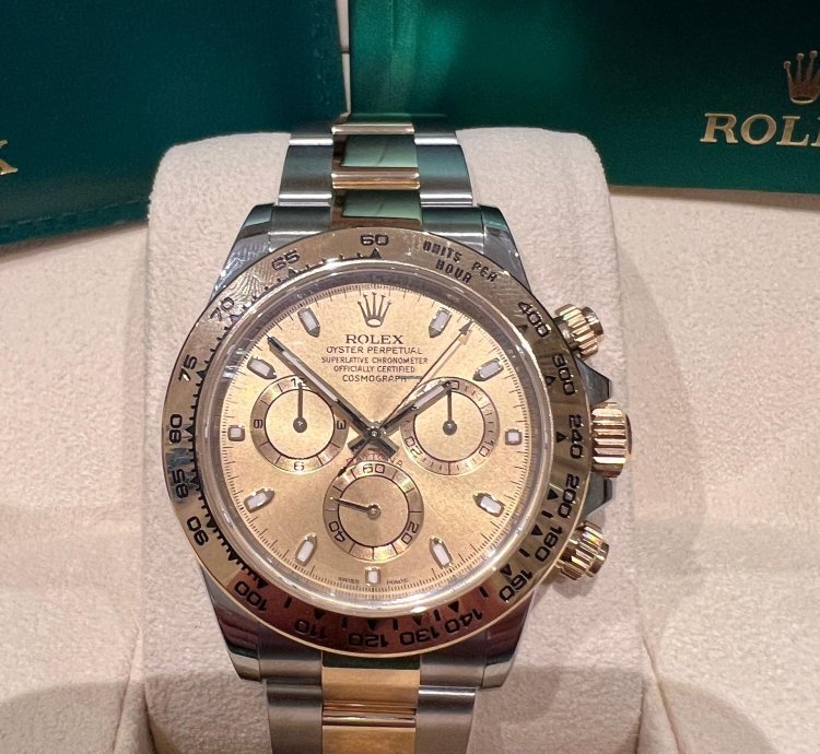 Rolex Daytona Champagne Dial Yellow Gold Steel