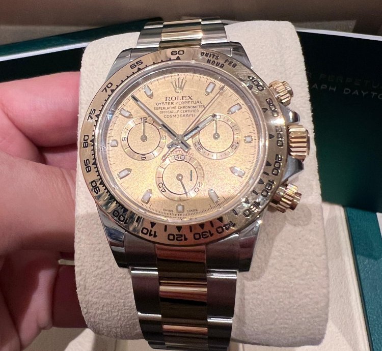 Rolex Daytona Champagne Dial Yellow Gold Steel