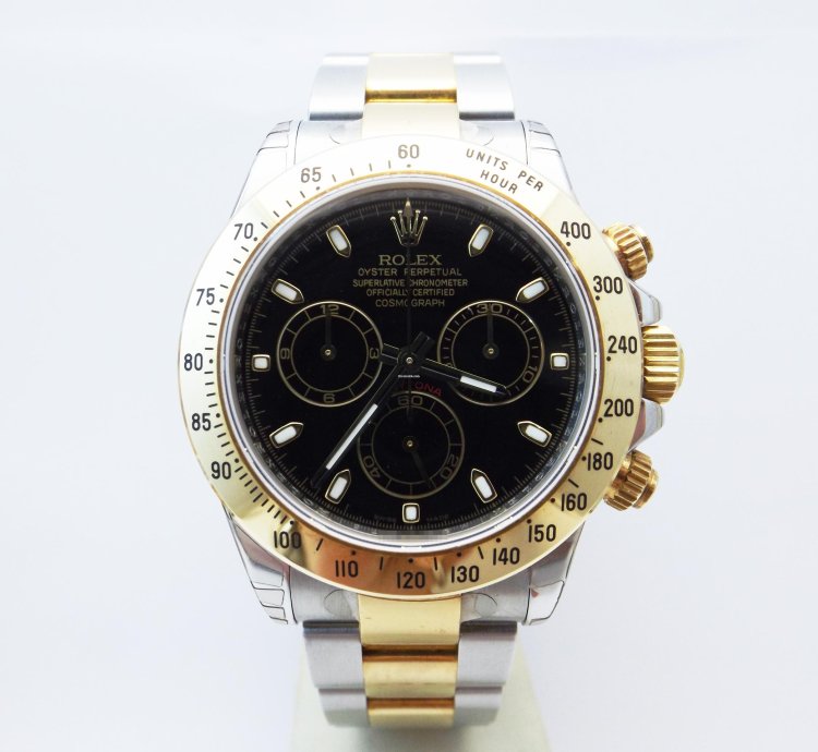 Rolex Daytona Ref 116523 New Stickers Black Dial Box Paper Serial