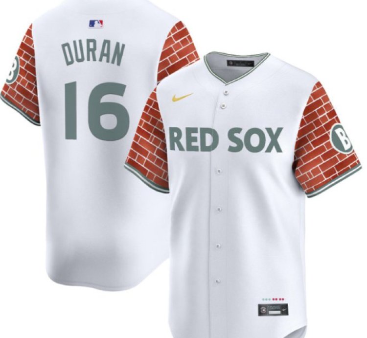 Jarren Duran Jersey 16 Boston Red Sox 2025 Fenway Red Brick Style Vapor Premier Stitched White