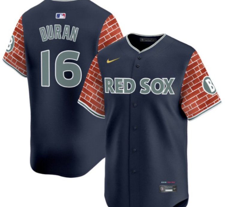 Jarren Duran Jersey 16 Boston Red Sox 2025 Fenway Red Brick Style Vapor Premier Stitched Navy