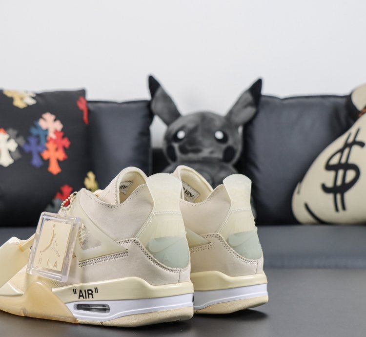 Ow X Nike Air Jordan 4 Sail Cv9388-100