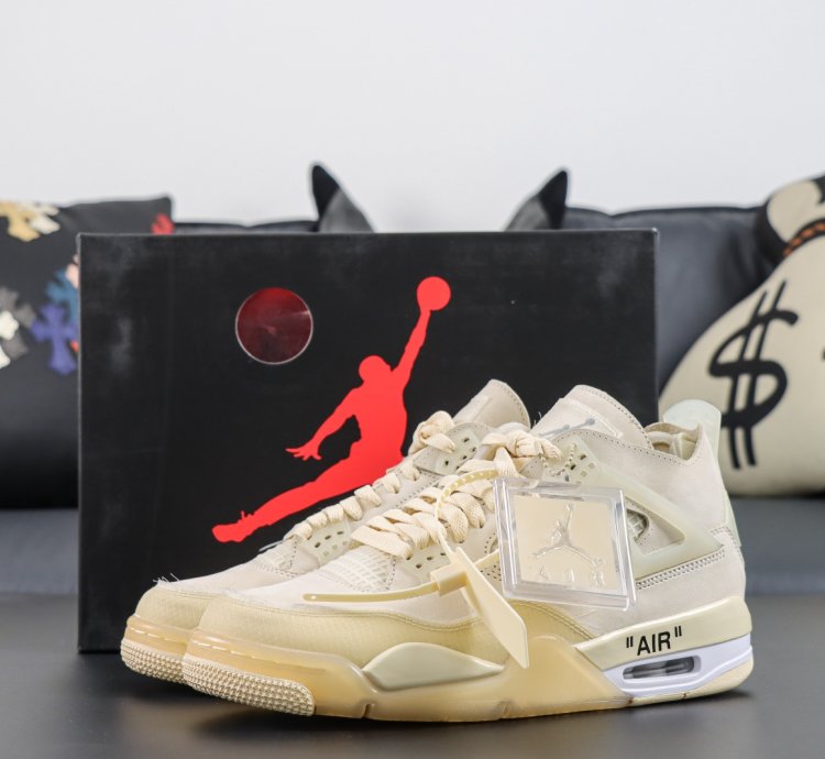 Ow X Nike Air Jordan 4 Sail Cv9388-100