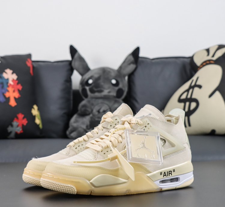 Ow X Nike Air Jordan 4 Sail Cv9388-100