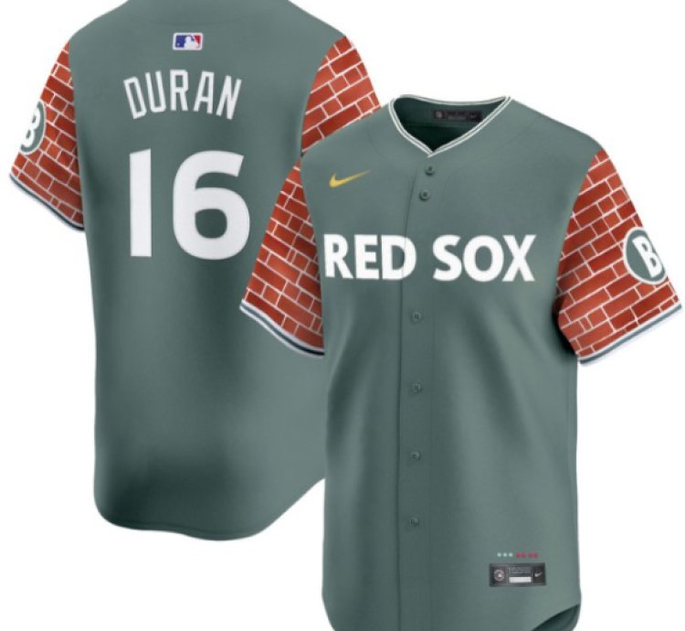 Jarren Duran Jersey 16 Boston Red Sox 2025 Fenway Red Brick Style Vapor Premier Stitched Green