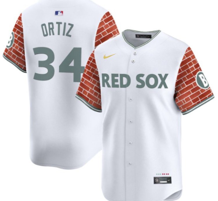 David Ortiz Jersey 34 Boston Red Sox 2025 Fenway Red Brick Style Vapor Premier Stitched White