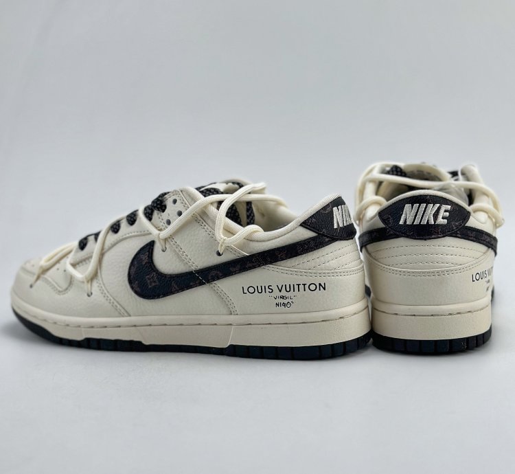 300 Nike Sb Dunk Low X Louis Vuitton White And Black Stars Jj5688-103