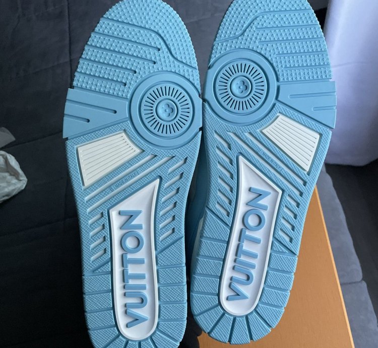 Louis Vuitton Sky Blue Monogram Trainer Sneaker