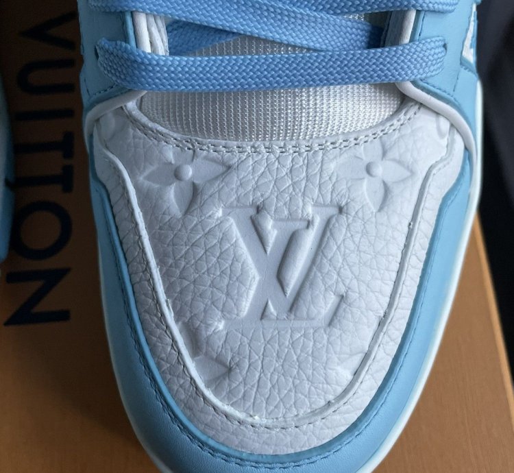 Louis Vuitton Sky Blue Monogram Trainer Sneaker