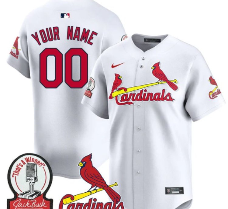 Custom St Louis Cardinals Jersey Name Number Jack Buck Limited Stitched White