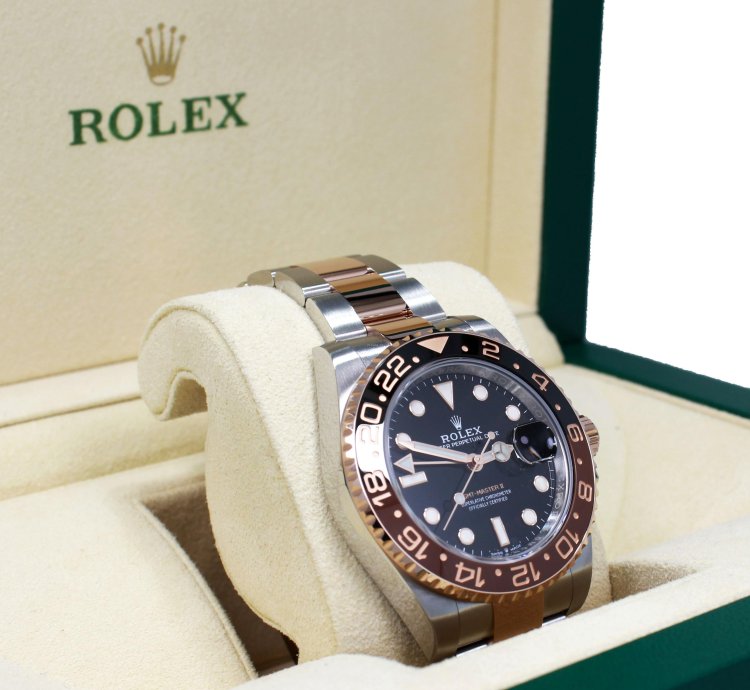 Rolex Gmt-master Ii 126711 Root Beer 18k Rose Gold Ss Box Papers New
