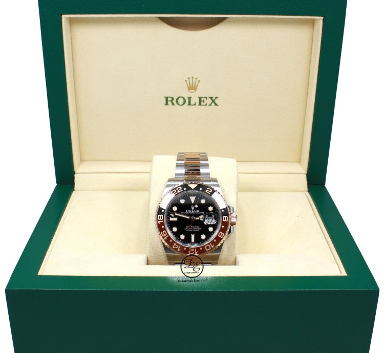 Rolex Gmt-master Ii 126711 Root Beer 18k Rose Gold Ss Box Papers New