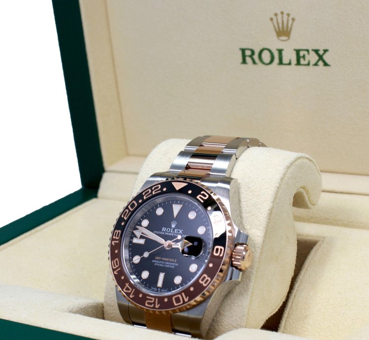 Rolex Gmt-master Ii 126711 Root Beer 18k Rose Gold Ss Box Papers New