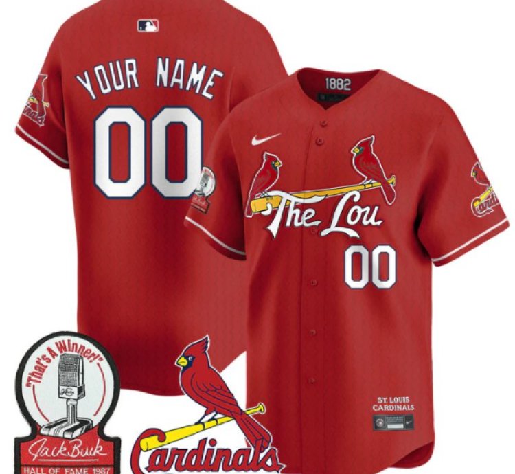 Custom St Louis Cardinals Jersey Name Number Jack Buck Limited Stitched Red