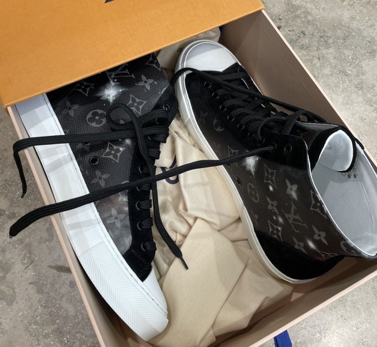 Louis Vuitton Tattoo Galaxy High Top Sneakers