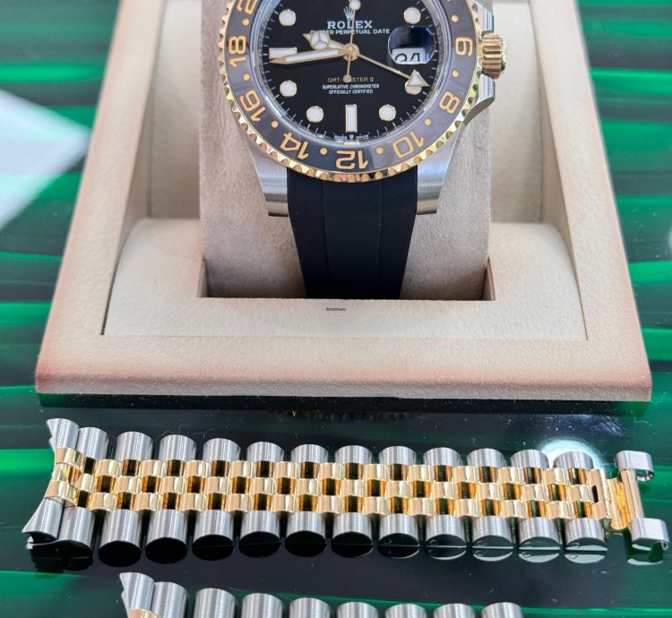 Rolex Gmt-master Ii 126713grnr 18k Gold Ss Jubilee Bracelet Rubber Unworn