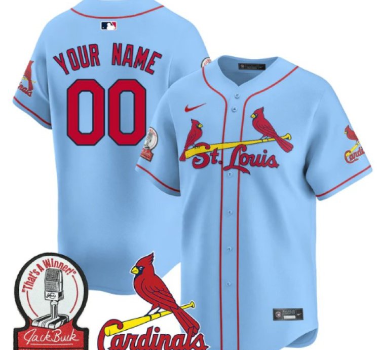 Custom St Louis Cardinals Jersey Name Number Jack Buck Limited Stitched Blue