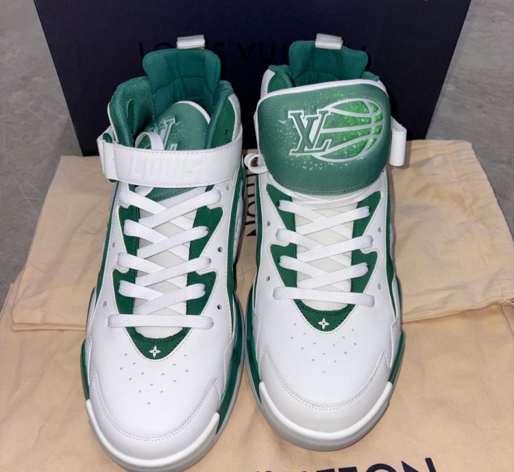 Louis Vuitton Trainer 2 Basketball Sneakers High Top Green