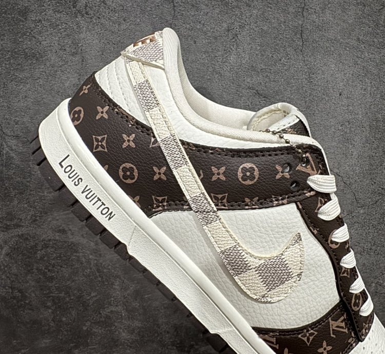 280 Nike Sb Dunk Low X Louis Vuitton White Brown Old Flower Sd213f