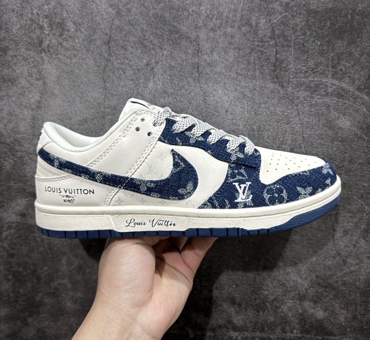 280 customized Version Lv X Nike Dunk Low Dark Blue Denim Xp3802-335 - 23d