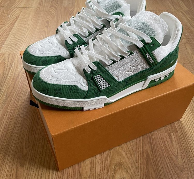 Louis Vuitton Trainer Denim Monogram Green