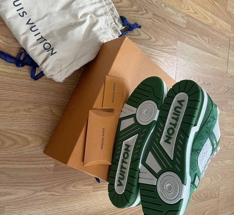 Louis Vuitton Trainer Denim Monogram Green